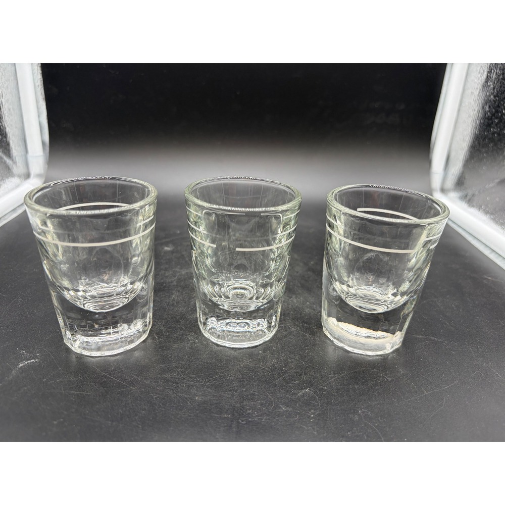 Vintage Libby Lined Heavy Shot Glasses Set of 3‎ - Picture 2 of 4